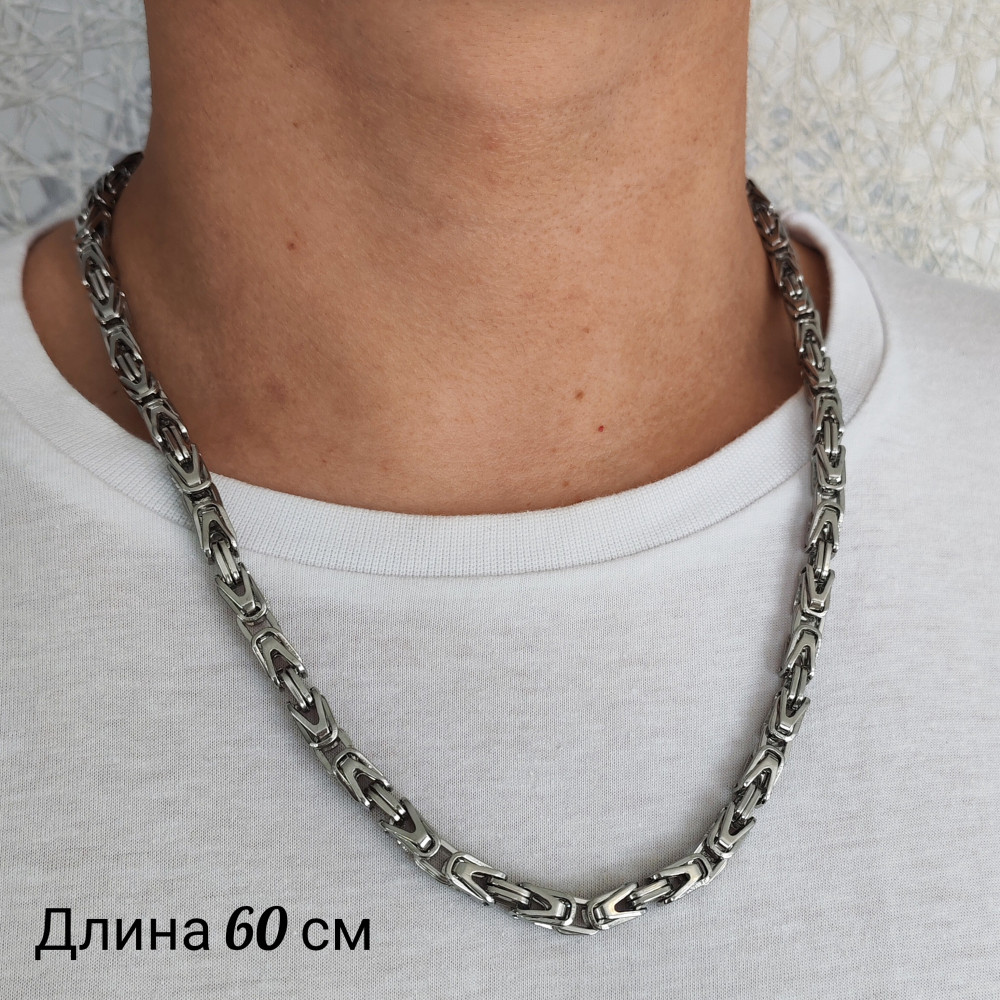 Цепь, артикул ГМ 201731, 60 см, цвет серебро фото-2