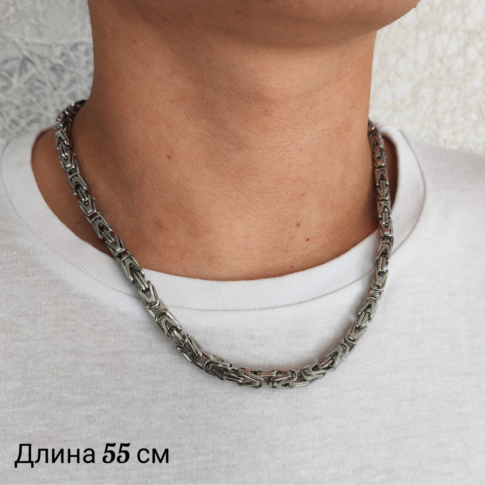 Цепь, артикул ГМ 201731, 55 см, цвет серебро фото-2