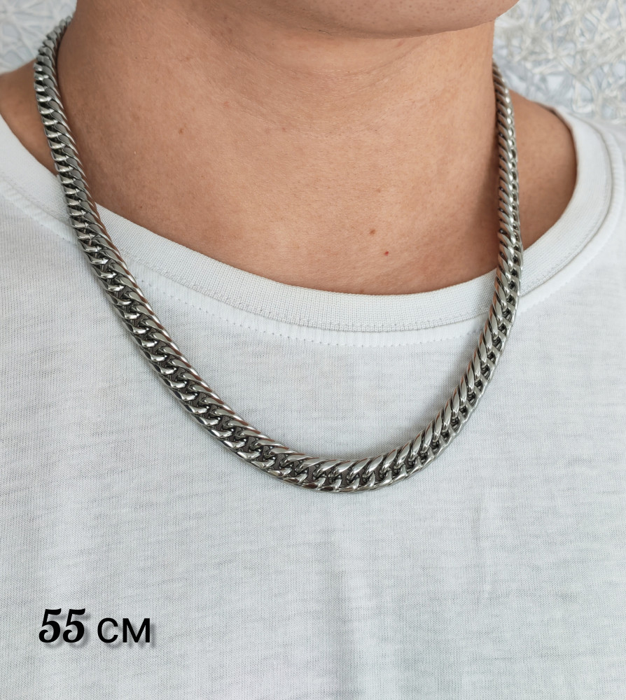 Цепь, артикул ГМ 82536, 55 см, цвет серебро фото-2