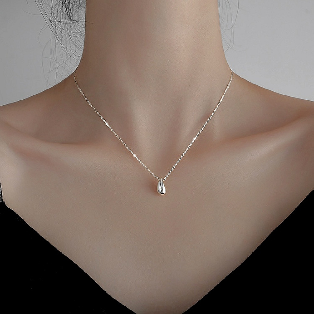Цепь с подвеской "Капля" из ювелирной стали, цвет серебро - фото2