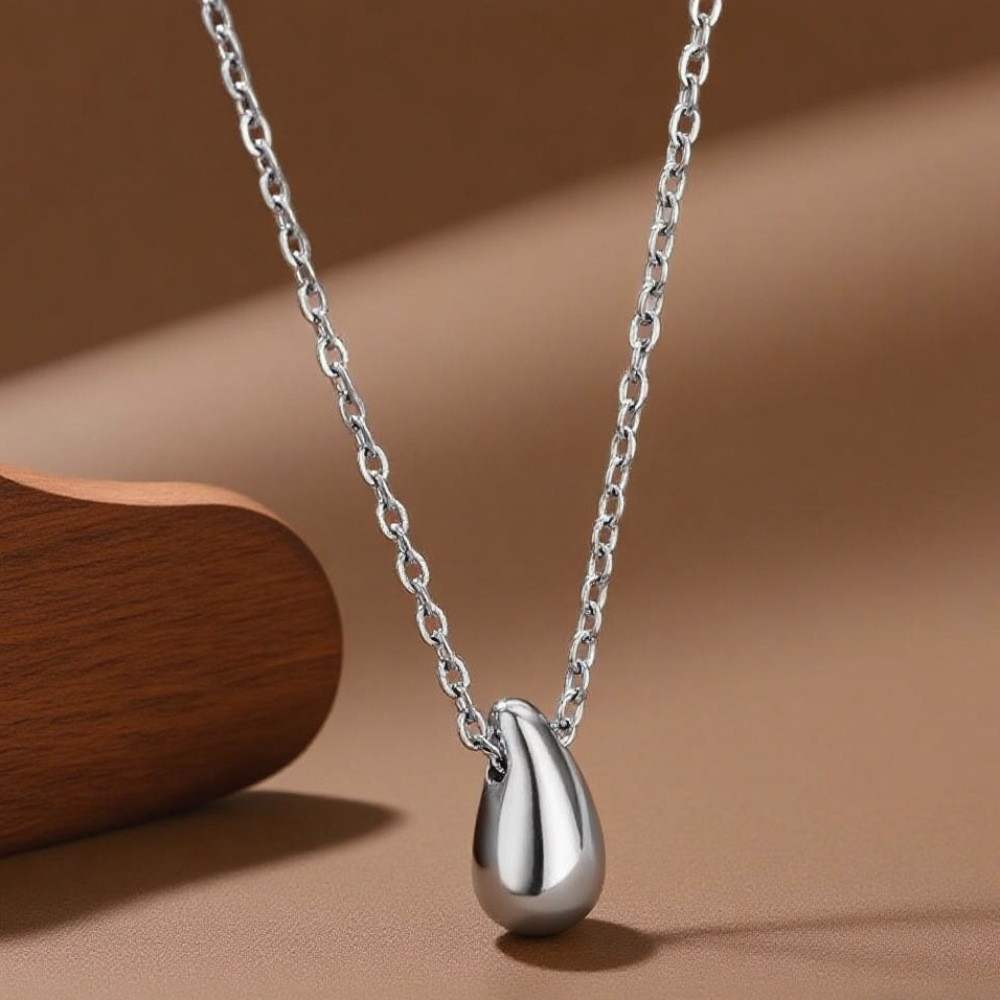 Цепь с подвеской "Капля" из ювелирной стали, цвет серебро фото-3 Цепь с подвеской "Капля" из ювелирной стали, цвет серебро фото-3