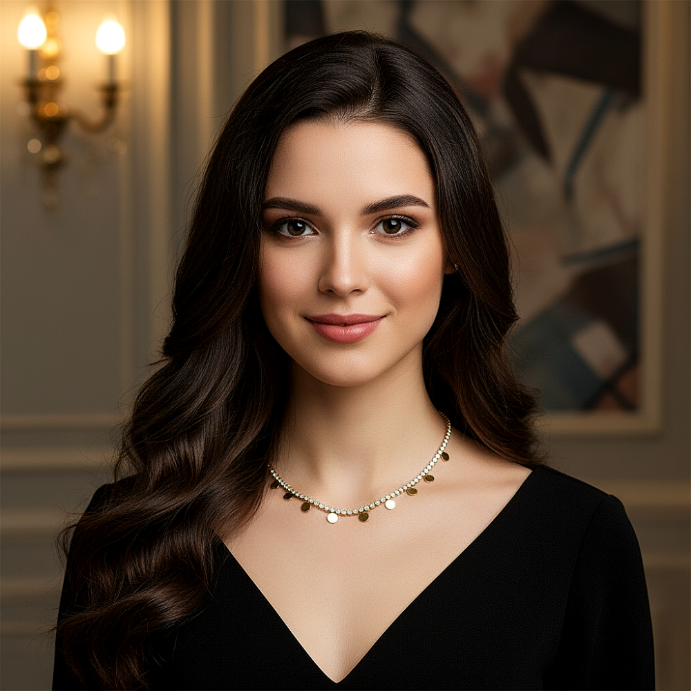 Цепь с фианитами и круглыми подвесками из ювелирной стали с золотым покрытием 750 пробы - фото1