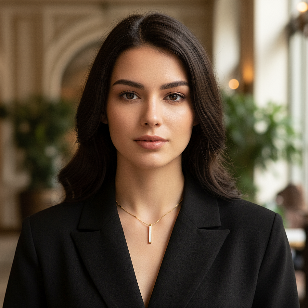 Цепь с подвеской с белым перламутром из ювелирной стали с золотым покрытием 750 пробы - фото1