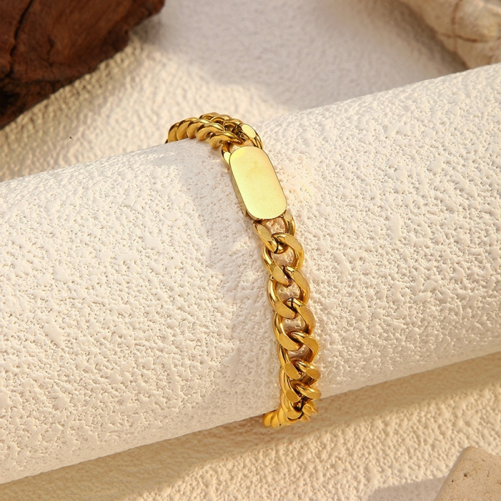 Браслет из ювелирной стали с золотым покрытием 750 пробы фото-5 Браслет из ювелирной стали с золотым покрытием 750 пробы фото-5