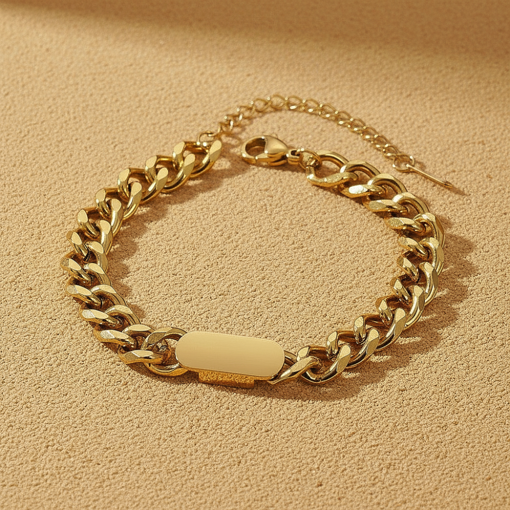 Браслет из ювелирной стали с золотым покрытием 750 пробы фото-3 Браслет из ювелирной стали с золотым покрытием 750 пробы фото-3