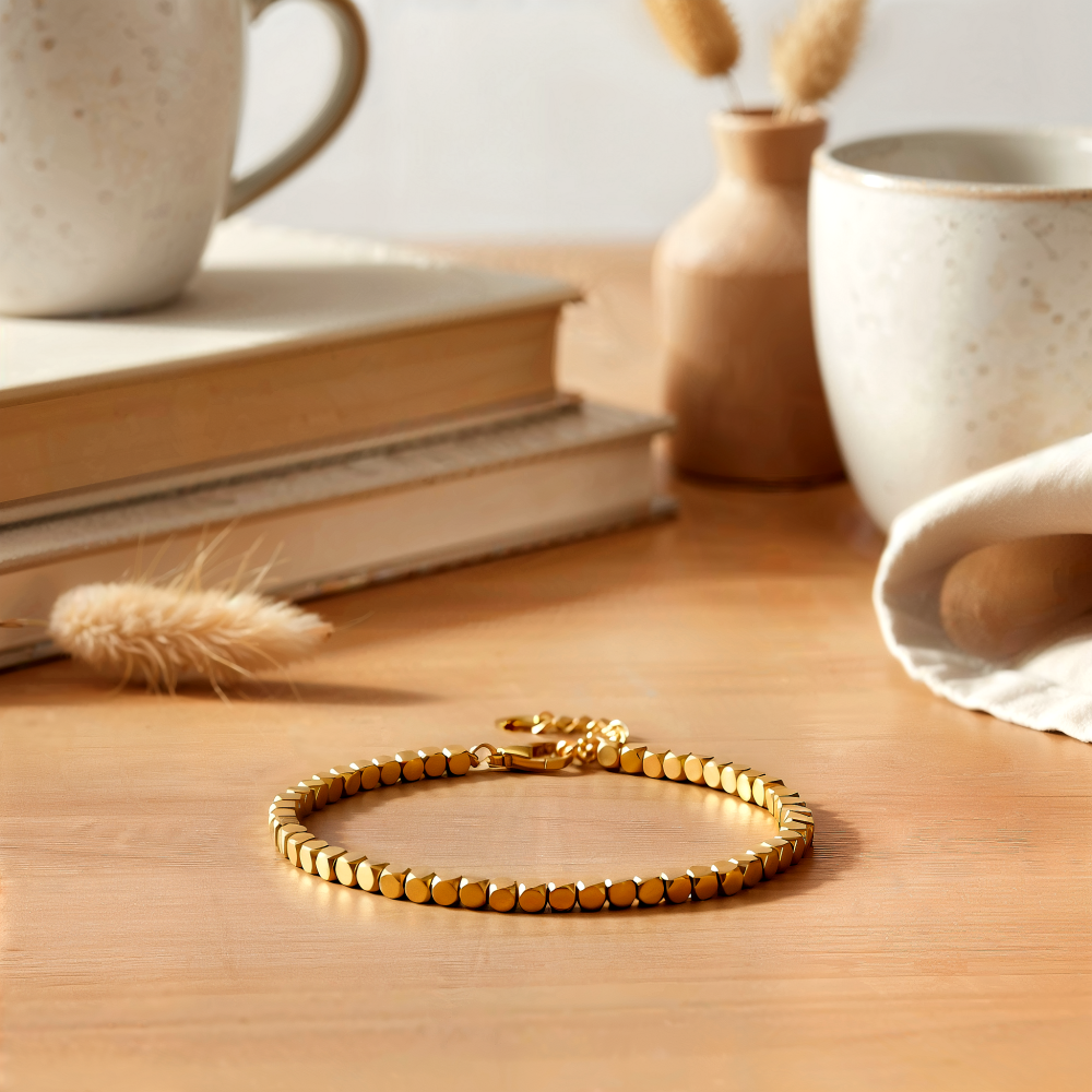 Браслет из ювелирной стали с золотым покрытием 750 пробы - фото1