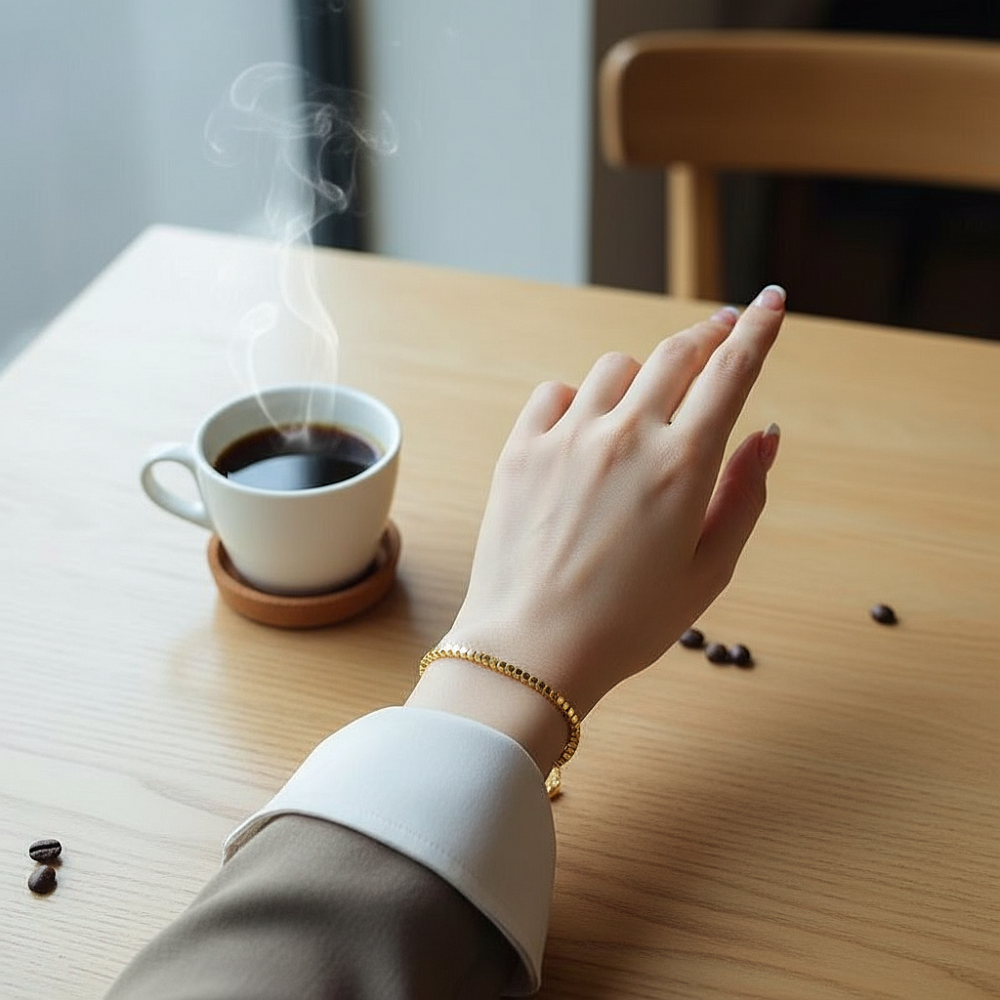 Браслет из ювелирной стали с золотым покрытием 750 пробы фото-3 Браслет из ювелирной стали с золотым покрытием 750 пробы фото-3