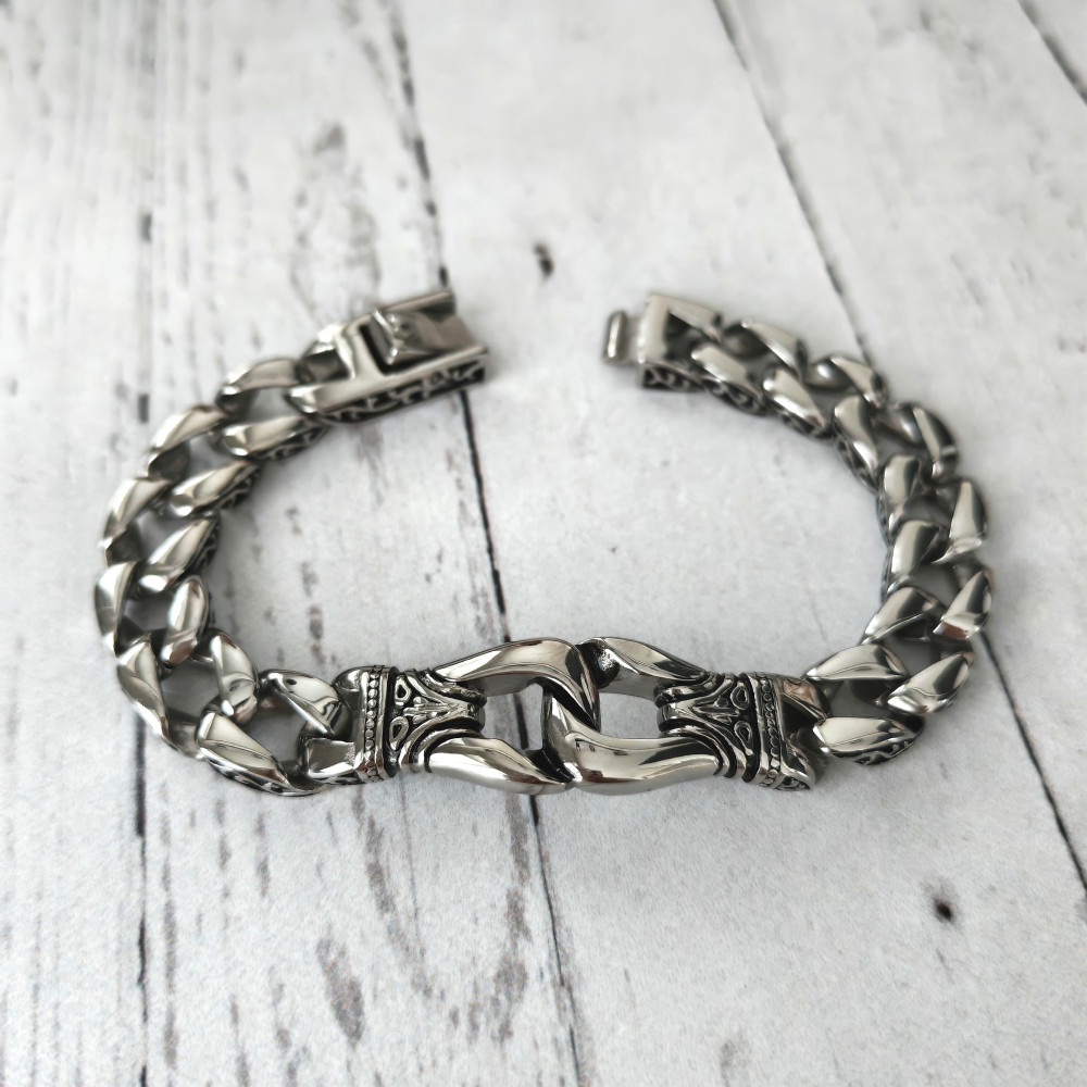 Браслет, артикул ГМ 15402, 22 см, цвет серебро - фото3 Браслет, артикул ГМ 15402, 22 см, цвет серебро - фото3